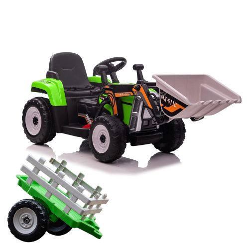 Farm traktor - 60W - 12V - 4,5Ah - elektromos kotrógép - Zöld