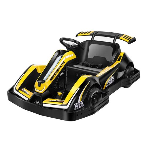Racing Kart 90W, 12V-7Ah elektromos kisautó - Fekete/Sárga