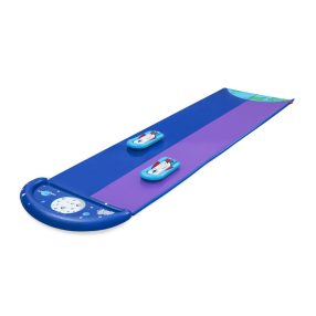   Podwójny Ślizg wodny Lunar Launch dla dzieci 3+ BESTWAY Tor 488cm + 2 dmuchane poduszki Rakiety + Natrysk + Mini Brodzik