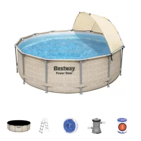   Basen stelażowy z Daszkiem Power Steel BESTWAY 396x107cm 13FT