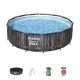 Basen stelażowy Steel Pro MAX 427x107 Imitacja Drewna 14FT BESTWAY 5w1 + Pompa + Drabinka