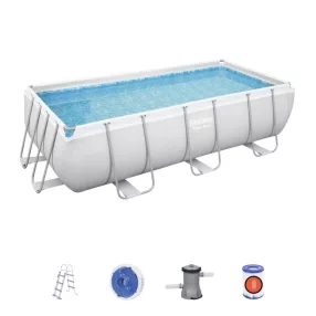   Basen stelażowy Power Steel 404x201x100 Szary 13x6FT BESTWAY 6w1 + Pompa + Drabinka