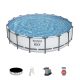 Basen stelażowy Steel Pro MAX 549x122 Szary 18FT BESTWAY 5w1 + Pompa + Pokrywa + Drabinka