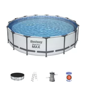   Basen stelażowy Steel Pro MAX 457x107 15FT Szary BESTWAY 5w1 + Akcesoria
