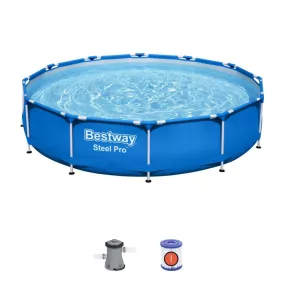   Basen Stelażowy Steel Pro 366x76 Okrągły BESTWAY 3w1 + Pompa Filtr