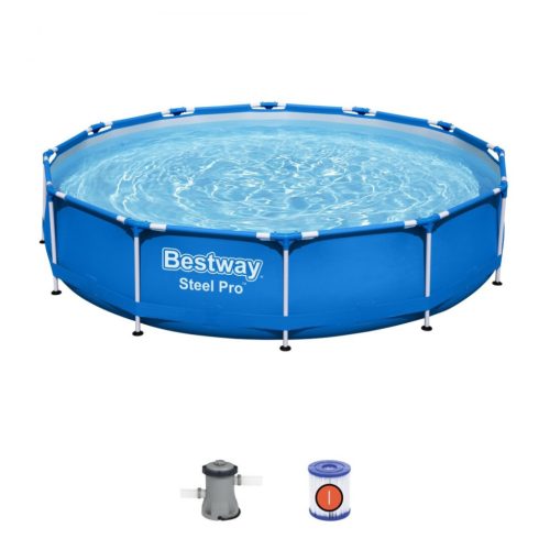 Basen Stelażowy Steel Pro 366x76 Okrągły BESTWAY 3w1 + Pompa Filtr