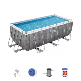   Basen stelażowy Power Steel 412x201x122 Imitacja Rattanu 13x6FT BESTWAY 6w1