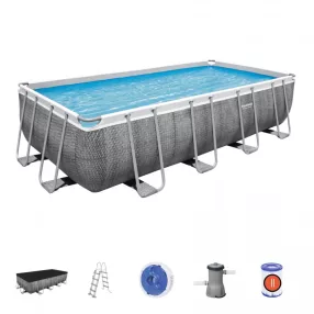   Basen stelażowy Power Steel 488x244x122 Imitacja Rattanu 16x8FT BESTWAY 6w1