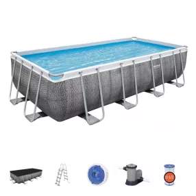   Basen stelażowy Power Steel 549x274x122 Imitacja Rattanu 18x9FT BESTWAY 6w1