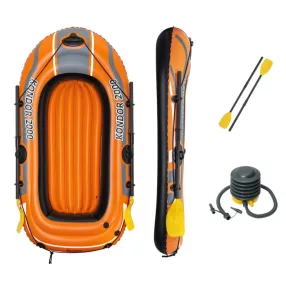   Dmuchany Ponton Kondor 2000 do pływania 2-osobowy BESTWAY 188x98x30 + 2 Wiosła + Pompka nożna