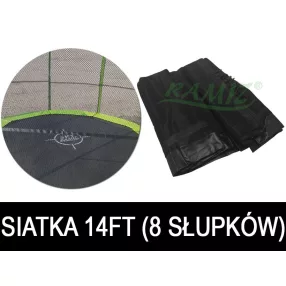   Siatka ochronna SkyRamiz Czarny do trampoliny ogrodowej 427cm/14FT 8 tuneli na słupki