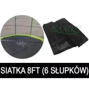   Siatka ochronna SkyRamiz Czarny do trampoliny ogrodowej 244cm/8FT 6 tuneli na słupki