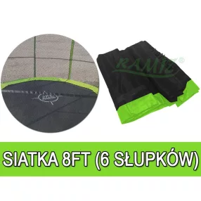   Siatka ochronna SkyRamiz Zielony do trampoliny ogrodowej 244cm/8FT 6 tuneli na słupki
