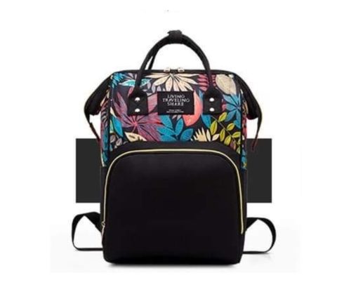 Bora Baby FLOWER Pelenkázó táska, hátizsák - Fekete