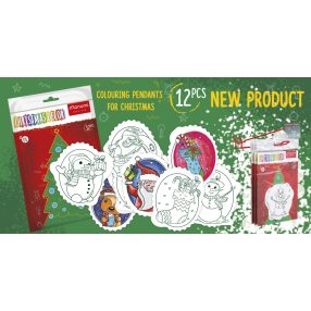   Zestaw 12 bombek choinkowych Kartonowe kolorowanki dla dzieci