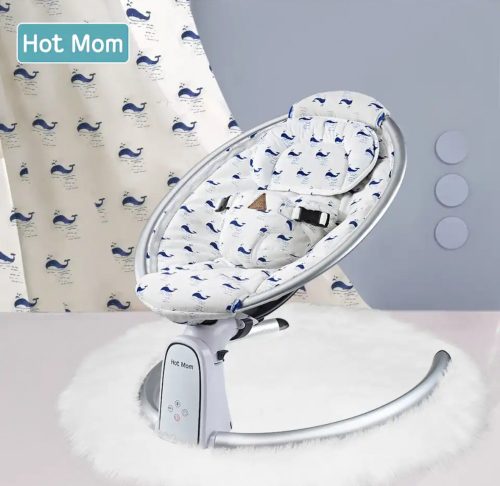 Hot Mom okos ringató, pihenőszék - kék bálna