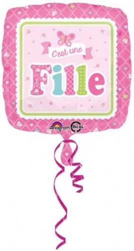 Welcome Baby Pink fólia lufi 43 cm