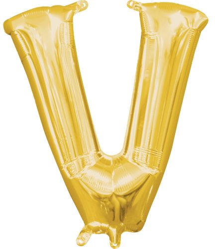 Arany Gold mini V betű fólia lufi 33 cm