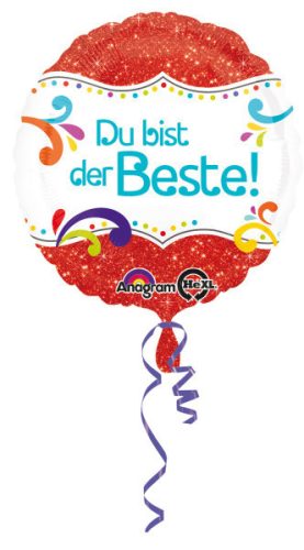 Du bist der Beste Red fólia lufi 43 cm