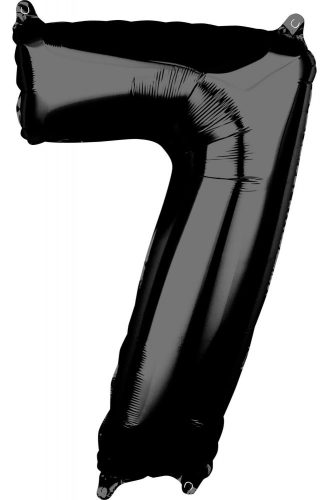 Fekete Black szám fólia lufi 7-es 66x43 cm