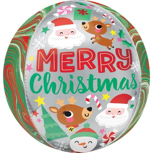 Merry Christmas Festive Friends gömb fólia lufi 40 cm