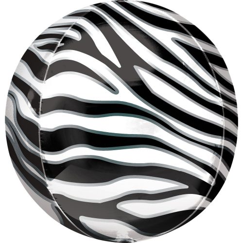Zebra mintás Safari gömb fólia lufi 40 cm