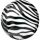 Zebra mintás Safari gömb fólia lufi 40 cm