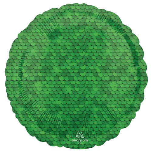 Zöld Sequin mintás fólia lufi 43 cm