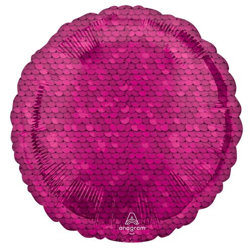 Rózsaszín Sequin mintás fólia lufi 43 cm