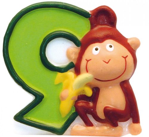 Szafari Monkey tortagyertya, számgyertya 9-es