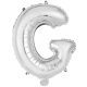 Ezüst Silver G betű fólia lufi 45 cm