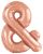Színes Rose Gold & betű fólia lufi 108 cm