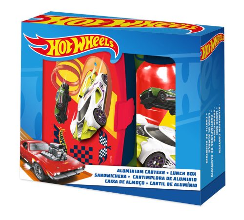 Hot Wheels Red szendvicsdoboz + alumínium kulacs szett