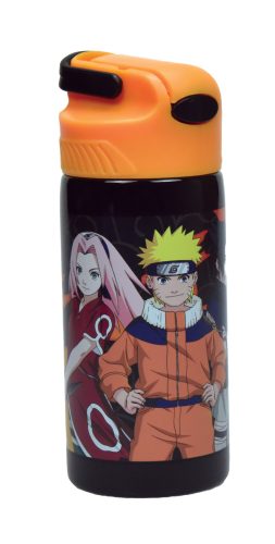 Naruto Fire alumínium szívószálas kulacs akasztóval 500 ml