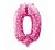 Rózsaszín Pink with Hearts 0-ás szám fólia lufi 61 cm