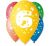 Happy Birthday 6 Star léggömb, lufi 5 db-os 12 inch (30cm)