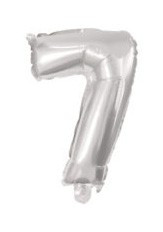 Ezüst Silver 7-es szám fólia lufi 10 cm