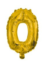 Arany Gold 0-ás szám fólia lufi 10 cm