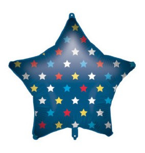 Csillag Blue Star fólia lufi 46 cm