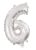 Ezüst Silver 6-os szám fólia lufi 95 cm