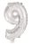 Ezüst Silver 9-es szám fólia lufi 95 cm