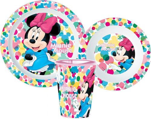 Disney Minnie Feel Good étkészlet, micro műanyag szett, pohárral 260 ml