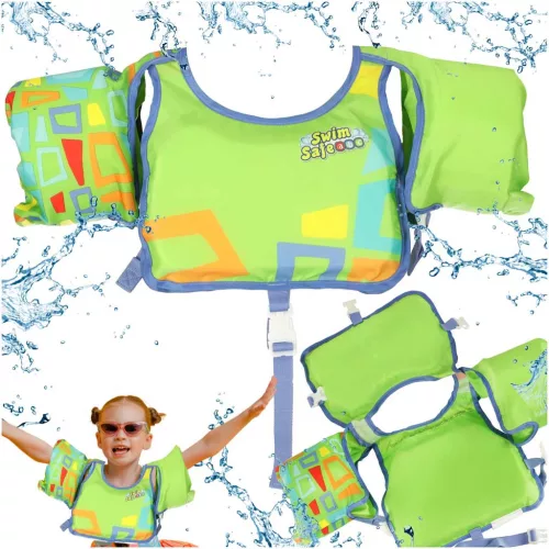 AQUASTAR Zöld úszó mellény ujjakkal