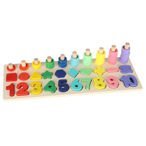 Montessori fából készült számsoroló 3in1 13x36cm