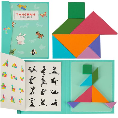 Mágneses puzzle könyv 3D tangram blokkok