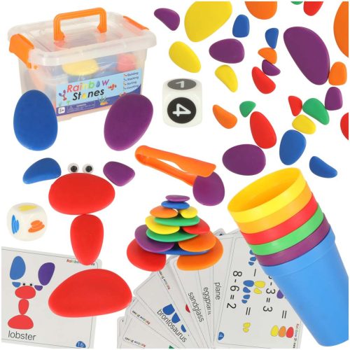 Kreatív kavics színes montessori puzzle