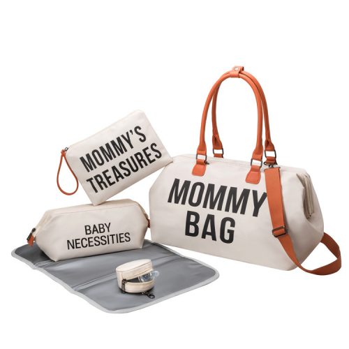 MOMMY BAG - 5 részes pelenkázó kismama táska szett - fehér