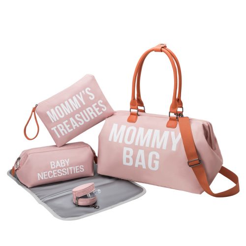 MOMMY BAG - 5 részes pelenkázó kismama táska szett - Rózsaszín