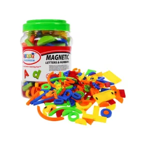   Színes mágneskészlet, Oktató játék + számok, betűk, alakzatok, vonalak, 128 darab
