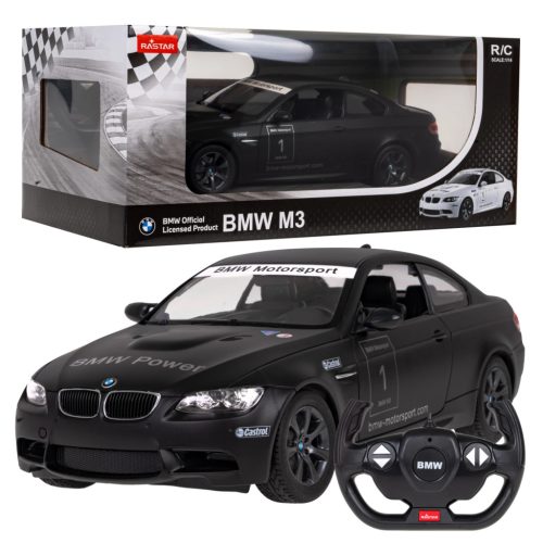 RASTAR 1:14 BMW M3 - Fekete távirányítós kisautó 